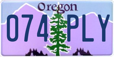OR license plate 074PLY