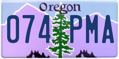 OR license plate 074PMA