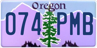 OR license plate 074PMB