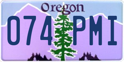 OR license plate 074PMI