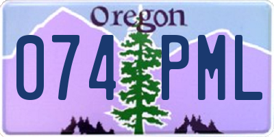 OR license plate 074PML