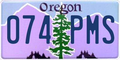 OR license plate 074PMS