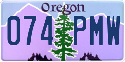 OR license plate 074PMW