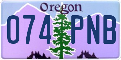 OR license plate 074PNB