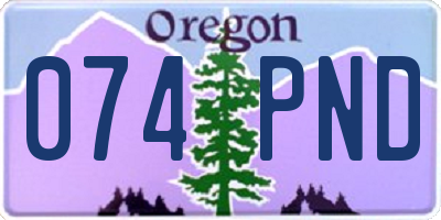 OR license plate 074PND