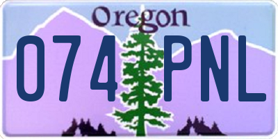 OR license plate 074PNL