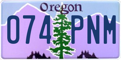 OR license plate 074PNM