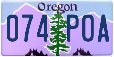 OR license plate 074POA