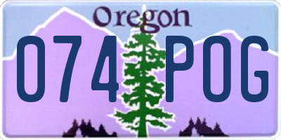 OR license plate 074POG