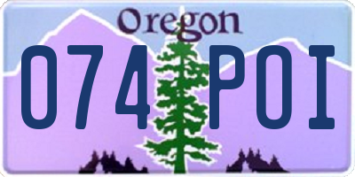 OR license plate 074POI