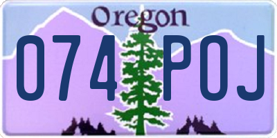 OR license plate 074POJ