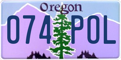 OR license plate 074POL