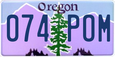 OR license plate 074POM