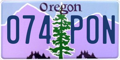 OR license plate 074PON