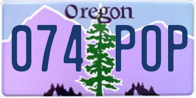 OR license plate 074POP