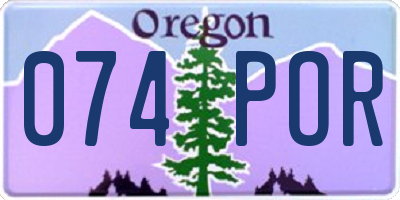 OR license plate 074POR