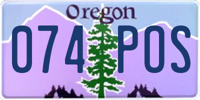 OR license plate 074POS