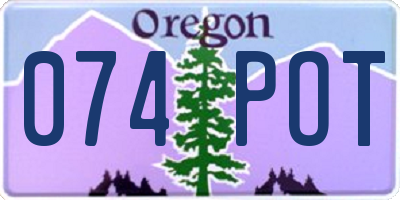 OR license plate 074POT