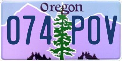 OR license plate 074POV