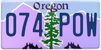OR license plate 074POW