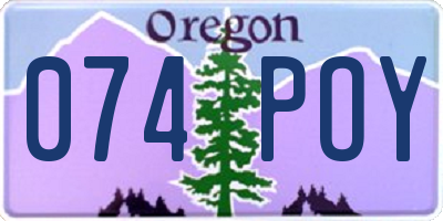 OR license plate 074POY