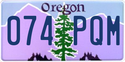 OR license plate 074PQM