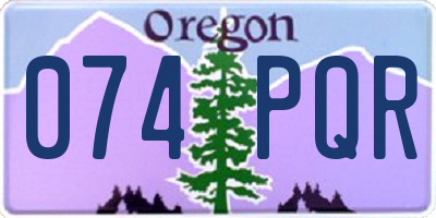 OR license plate 074PQR