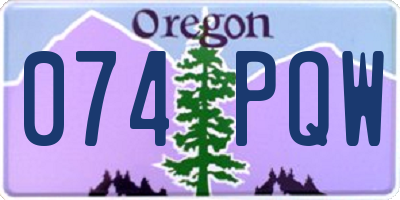 OR license plate 074PQW