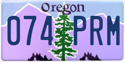 OR license plate 074PRM