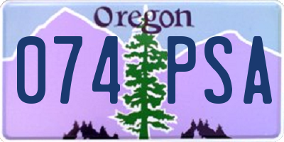 OR license plate 074PSA