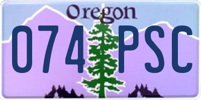 OR license plate 074PSC
