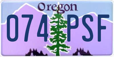 OR license plate 074PSF