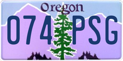 OR license plate 074PSG