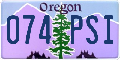 OR license plate 074PSI