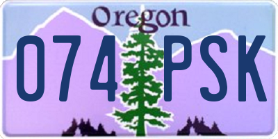 OR license plate 074PSK
