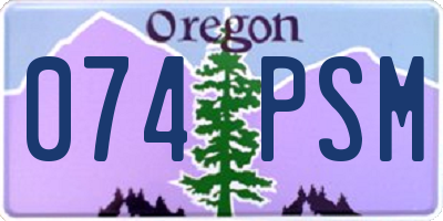OR license plate 074PSM