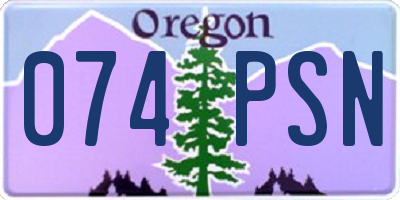 OR license plate 074PSN