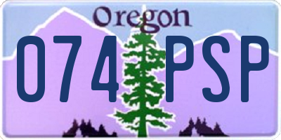 OR license plate 074PSP
