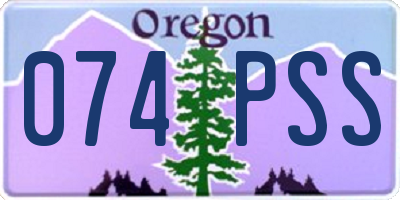 OR license plate 074PSS