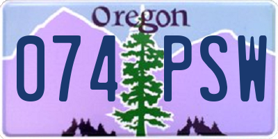 OR license plate 074PSW