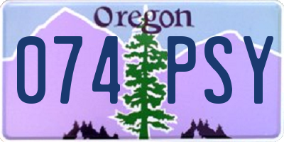 OR license plate 074PSY