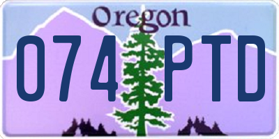 OR license plate 074PTD