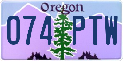 OR license plate 074PTW