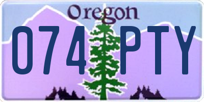 OR license plate 074PTY
