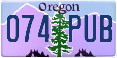 OR license plate 074PUB