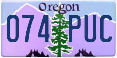 OR license plate 074PUC