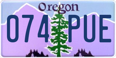 OR license plate 074PUE