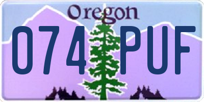 OR license plate 074PUF