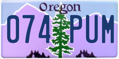 OR license plate 074PUM