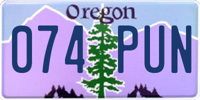 OR license plate 074PUN
